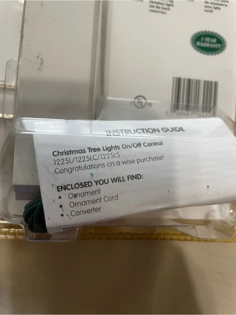 Carlon Christmas Tree Lights On/Off Control - silver Snowflake Ornament